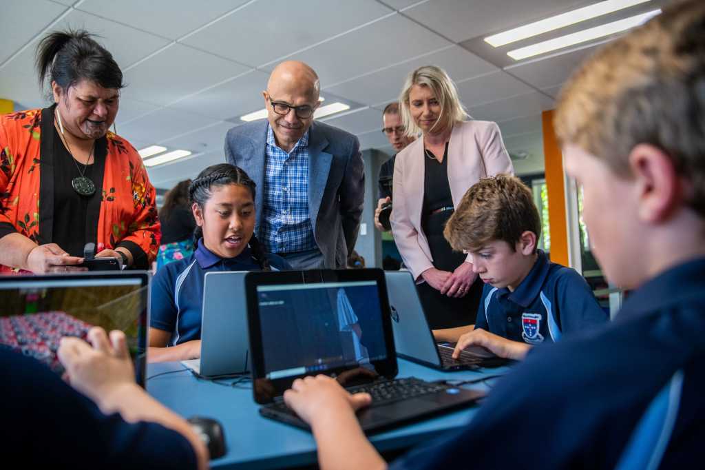 Satya Nadella and students