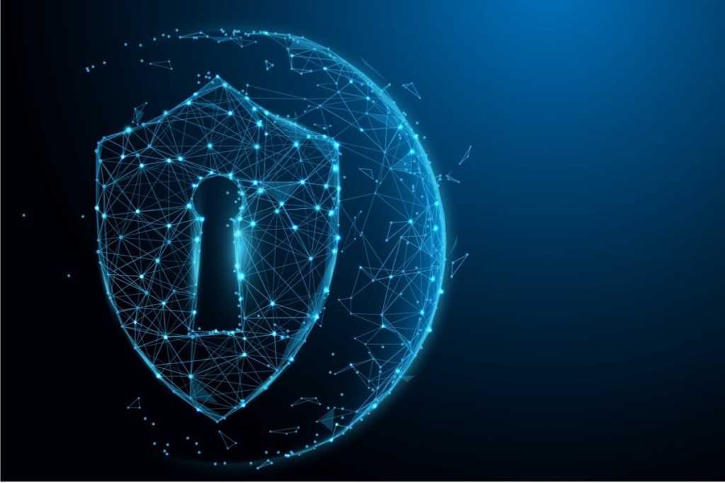 security shield protection form lines triangles and particle style vector id1018011064