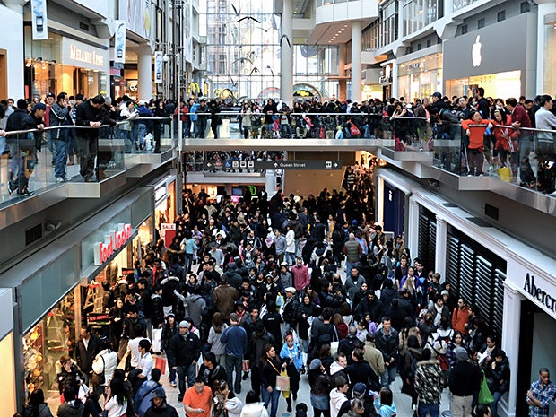 shopping mall crowd