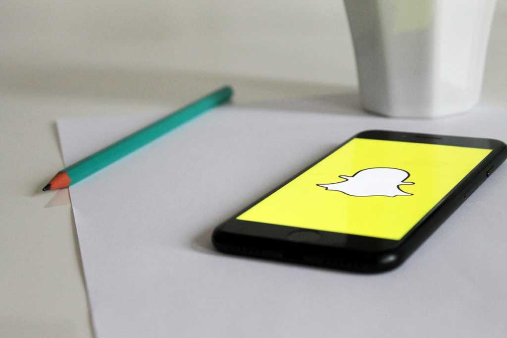 Snapchat app on a mobile phone