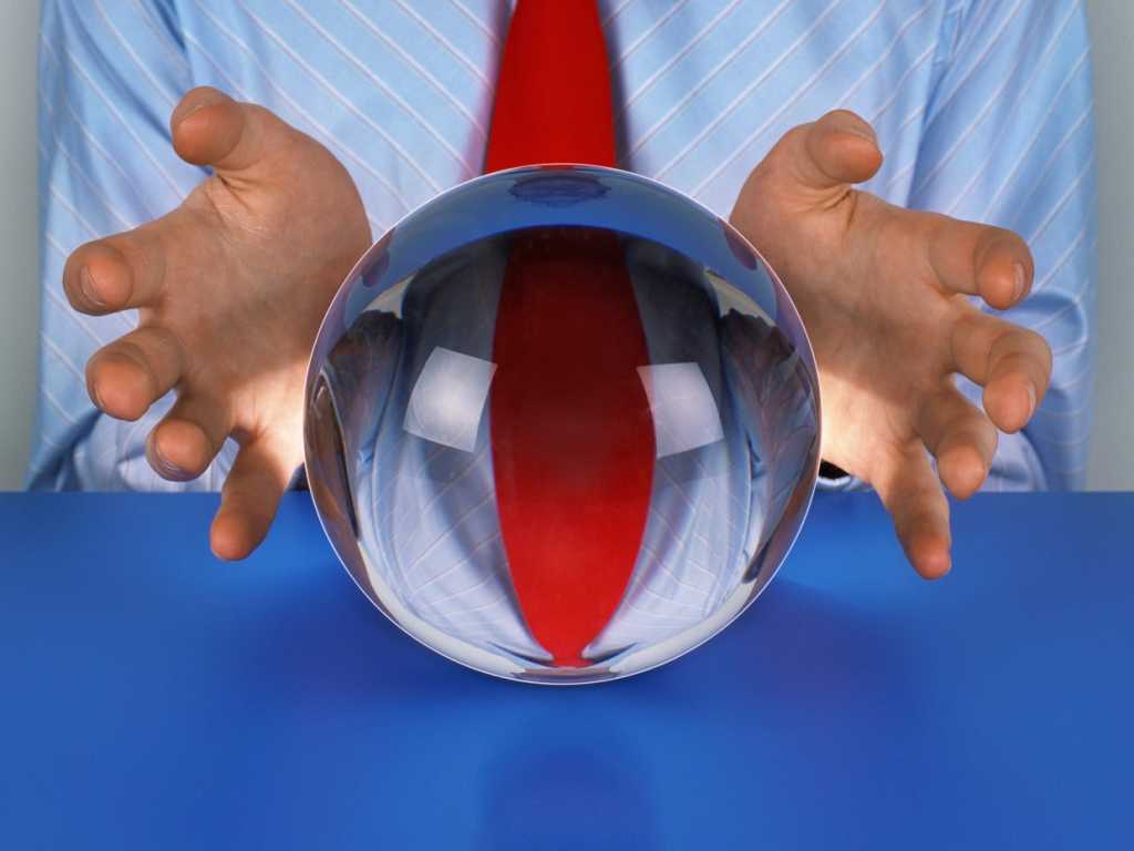 businessman crystal ball