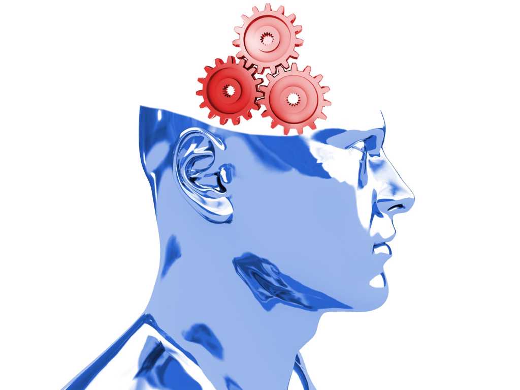 artificial intelligence graphic illustration gears machine brain