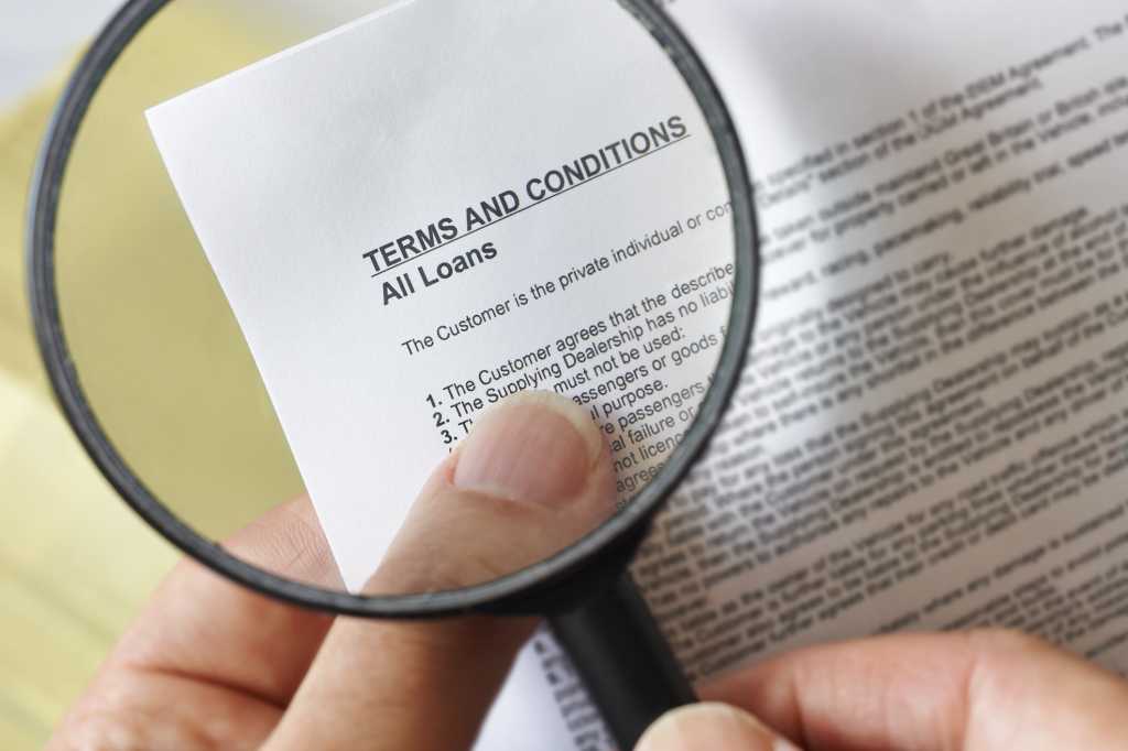 Read the fine print contract agreement