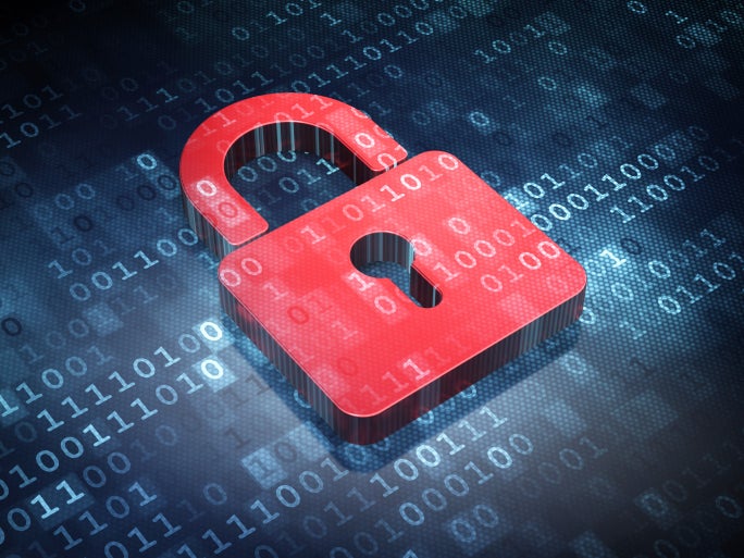 red padlock on top of binary code