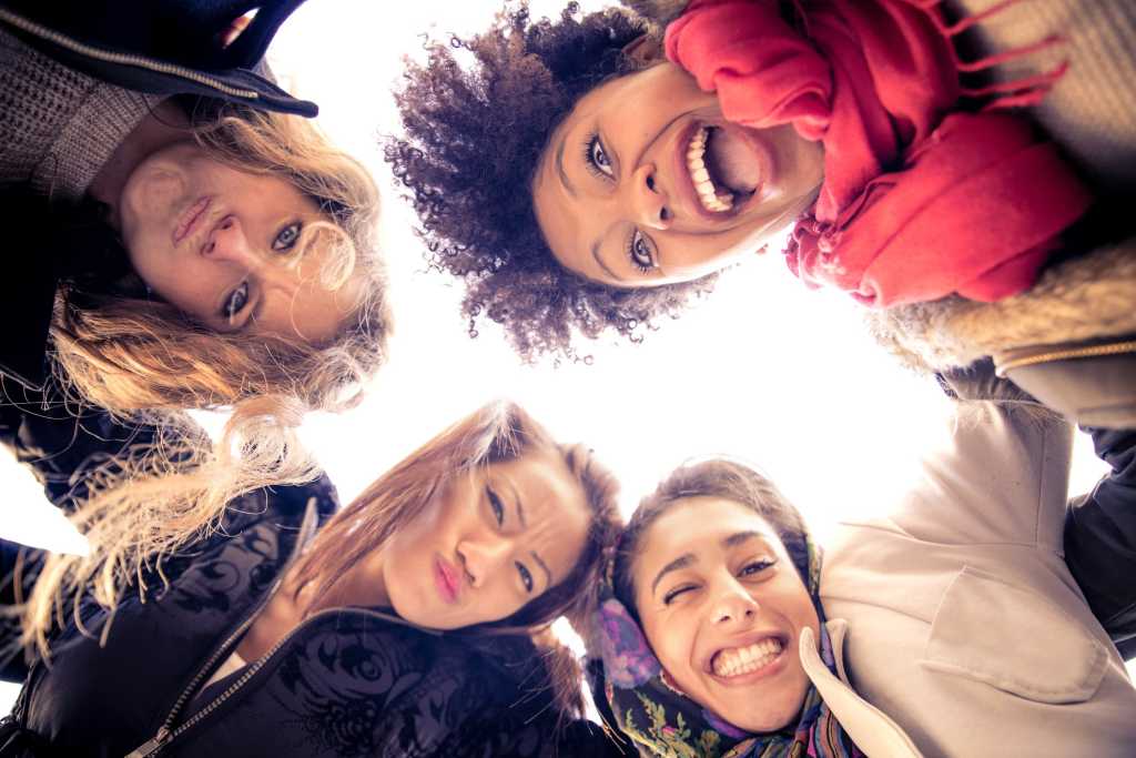 group of diverse happy women