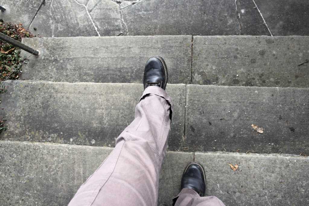 walking down steps stairs
