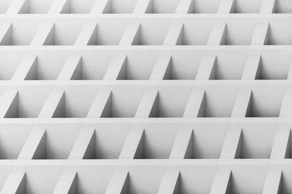 white pattern of windows / blocks / cubes / storage / repository / architecture / modular structure