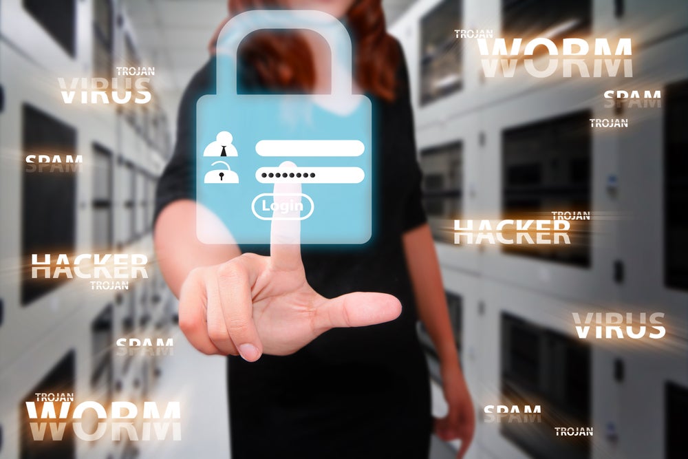 woman inputting security info