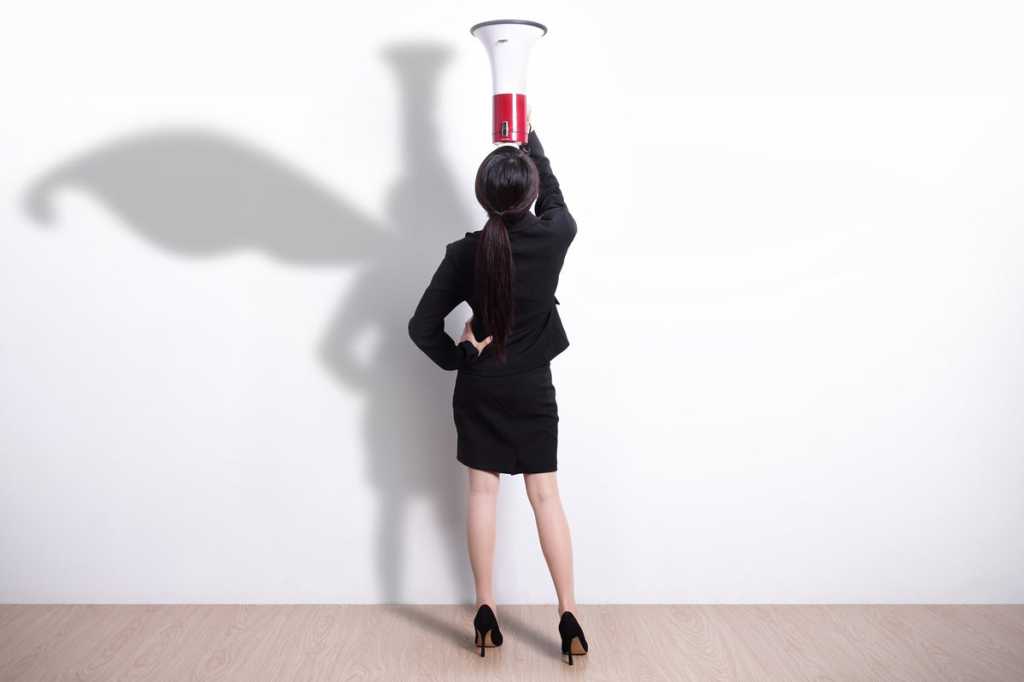 woman leader strong diversity bullhorn