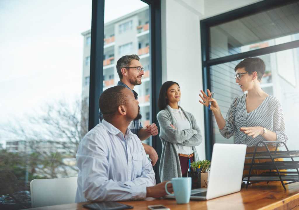 People gathered for a meeting