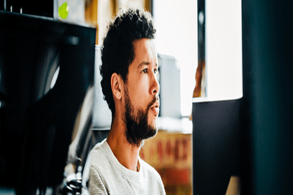 Man Focused on Data
