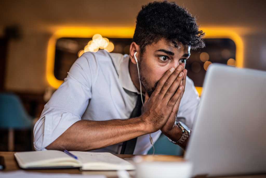 nervous guy computer