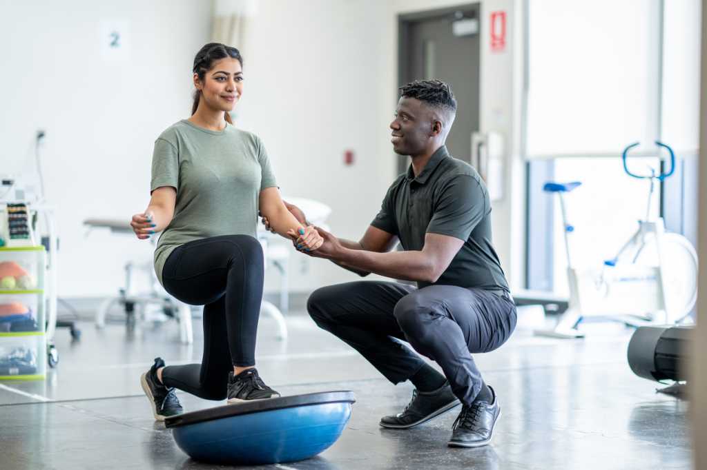 man woman excercise