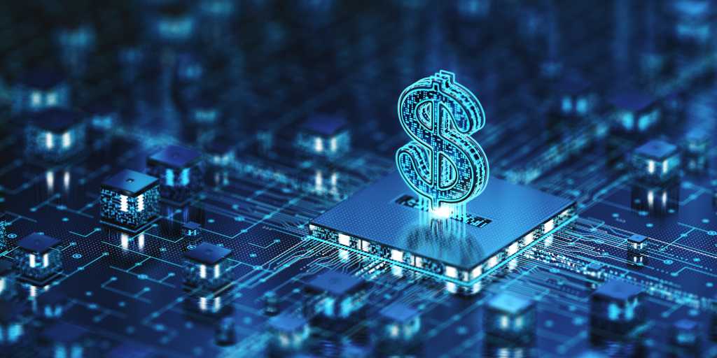circuit board with dollar sign