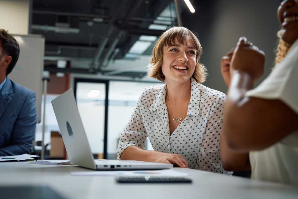 woman smiling office