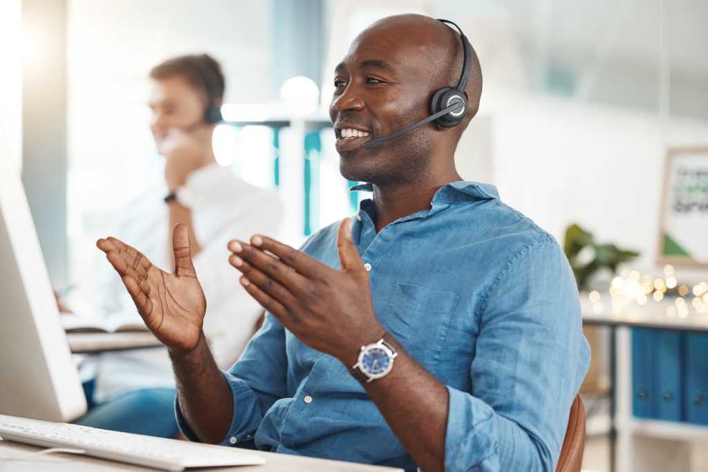 african American man call center