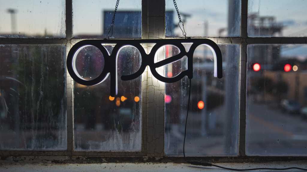 open sign for open source