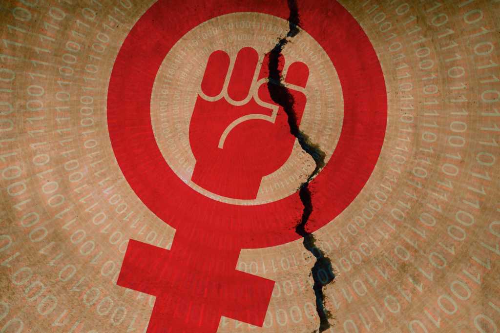 gender gapped female symbol girl power binary by dny59 teddyandmia getty