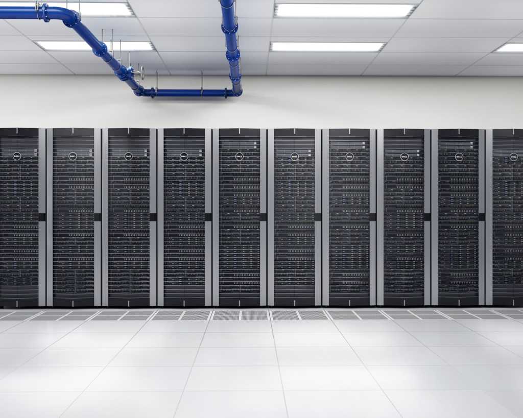 Server room with pipes