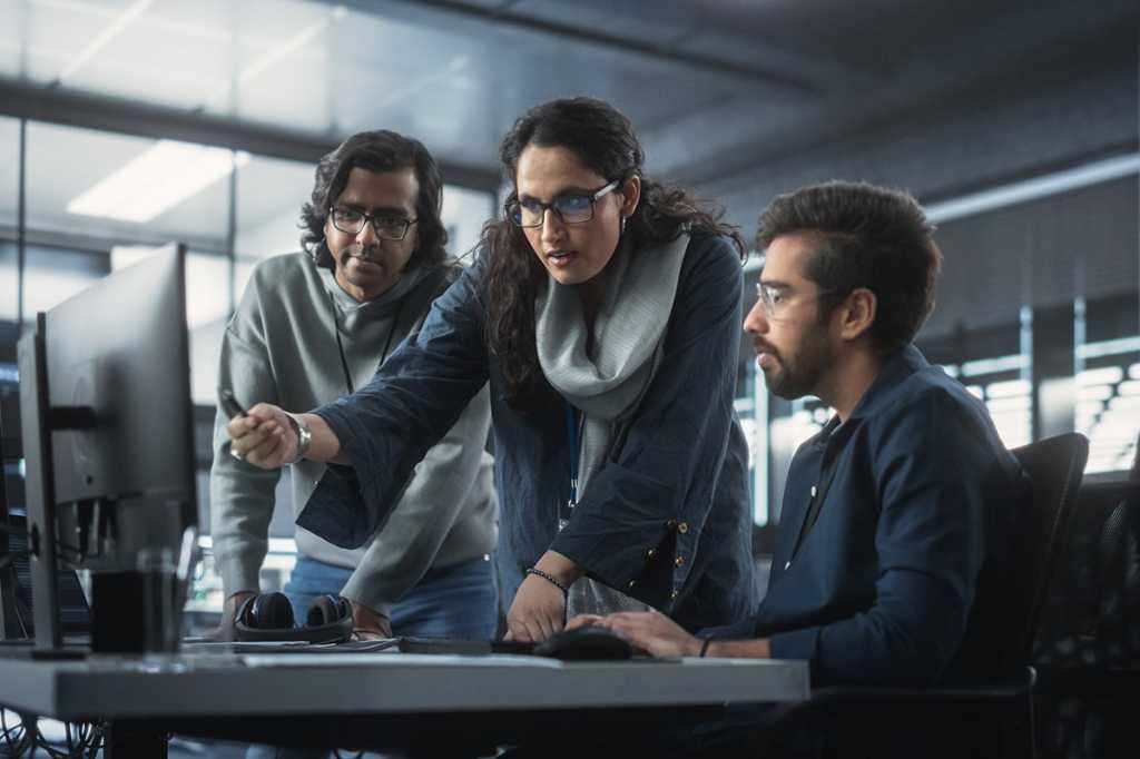 Coworkers collaborating