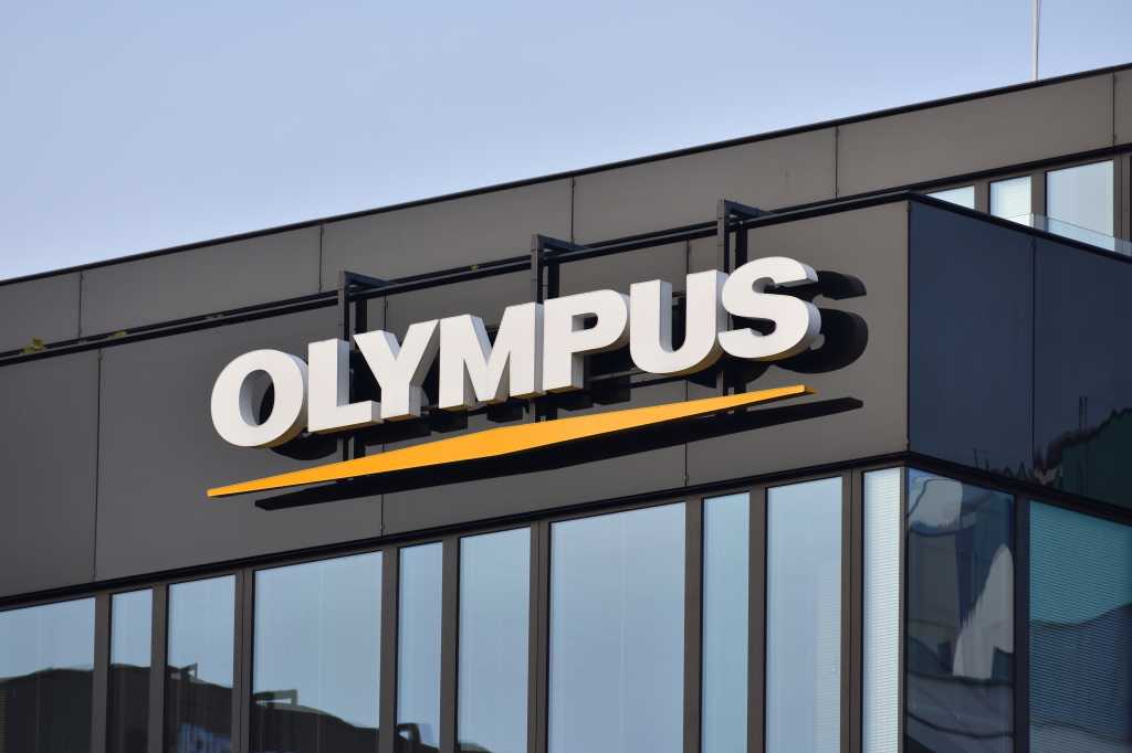 Olympus sign on building exterior