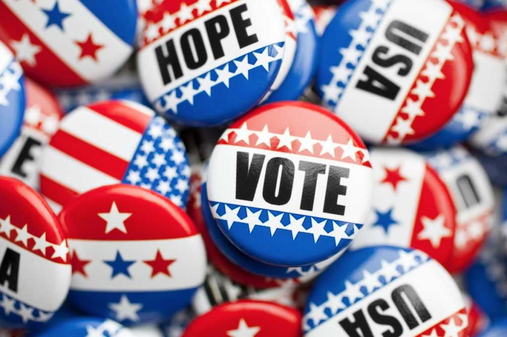 vote election buttons hope us voting pins politics