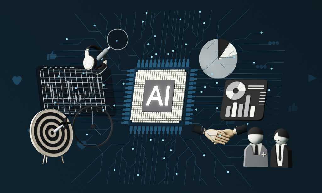 future world that are controlled and work with artificial intelligence in business and transactions and guidelines for success. 3d rendering