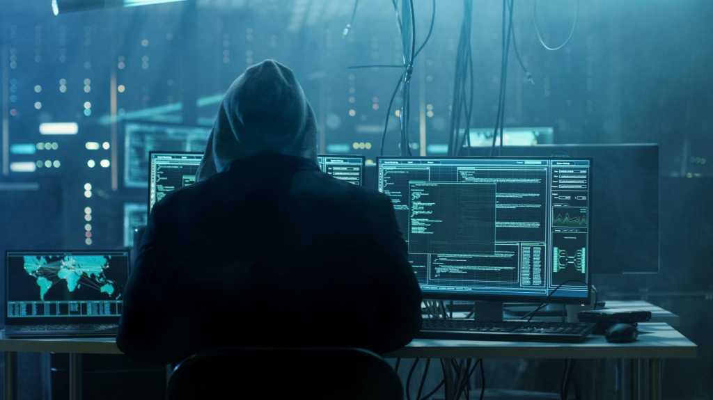 Hacker Hoodie schwarz Cyber Gangster Krimineller