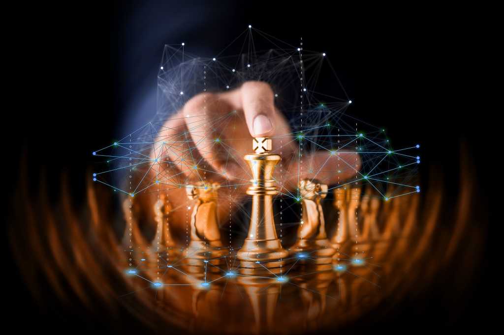 Strategy > Moving chess pieces as abstract data overlays the game