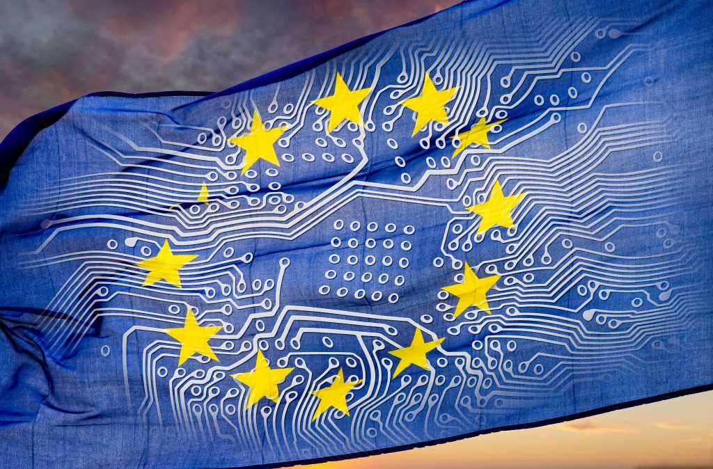 Europe EU flag tech chip