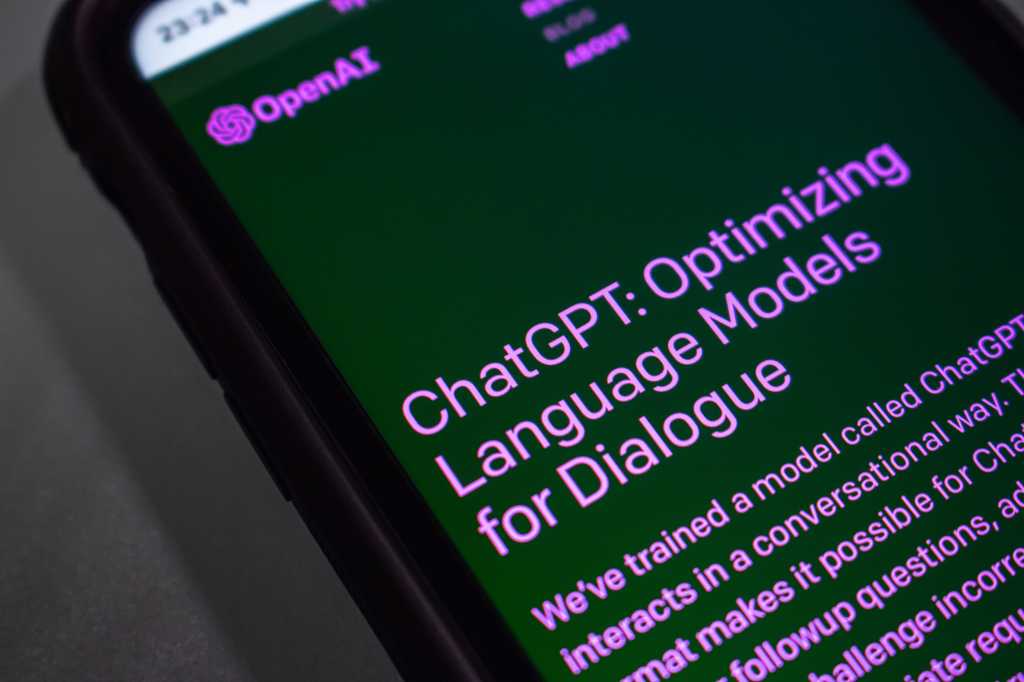 ChatGPT on mobile phone screen