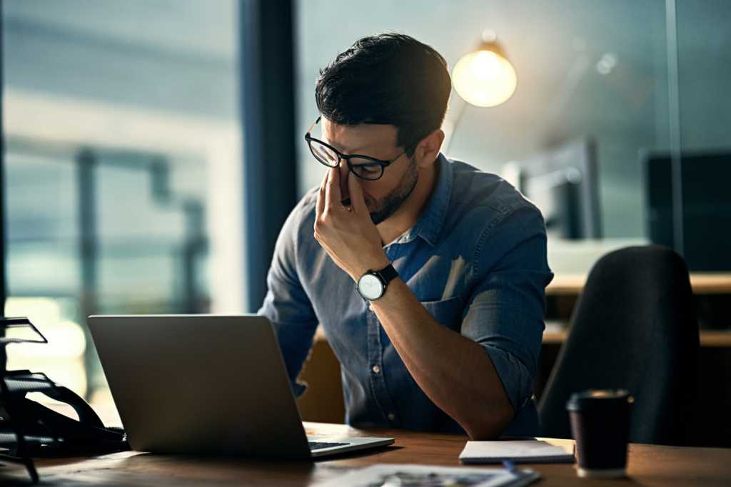 man at desk