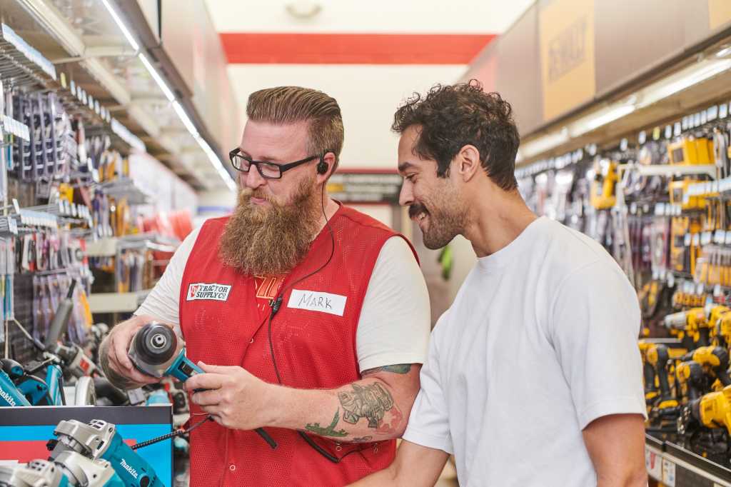Tractor Supply Hey GURA headset in use at store