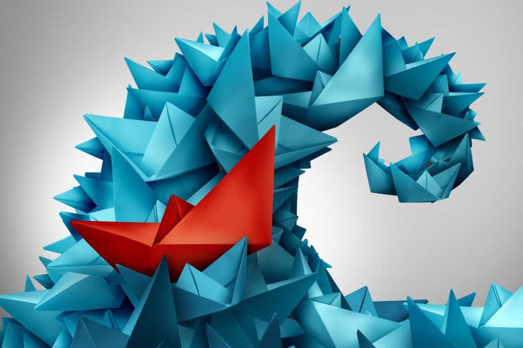 paper boat struggling with the wave [Computerworld, Jan-Feb 2017 - Helming IT]