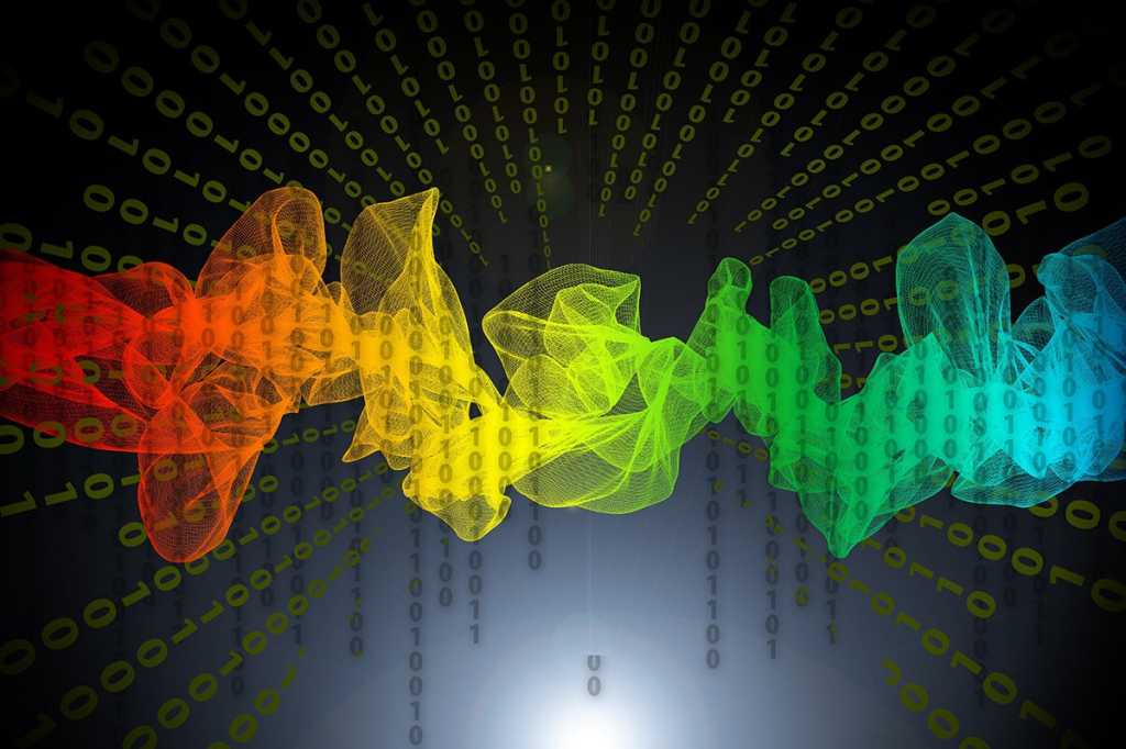 abstract, colorful binary matrix / digital transformation / polymorphism