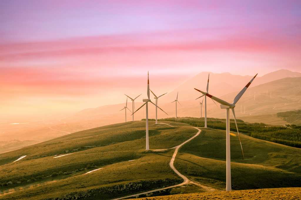 Wind farm on hills