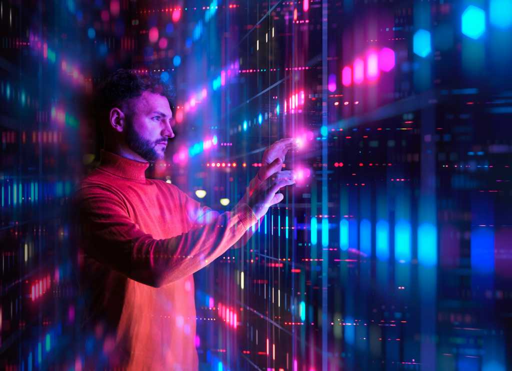 man in datacenter