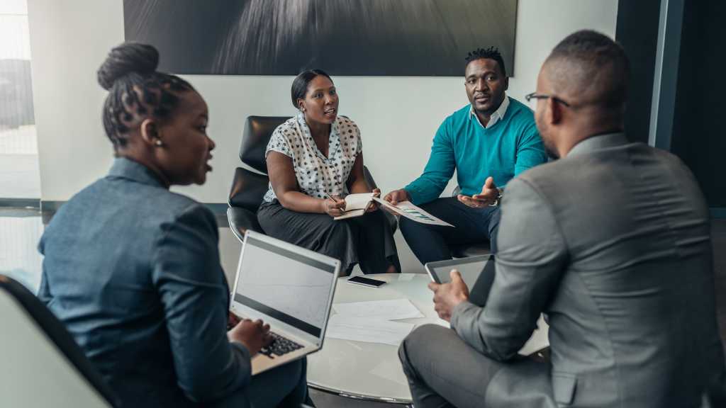 group of African executives in a meeting