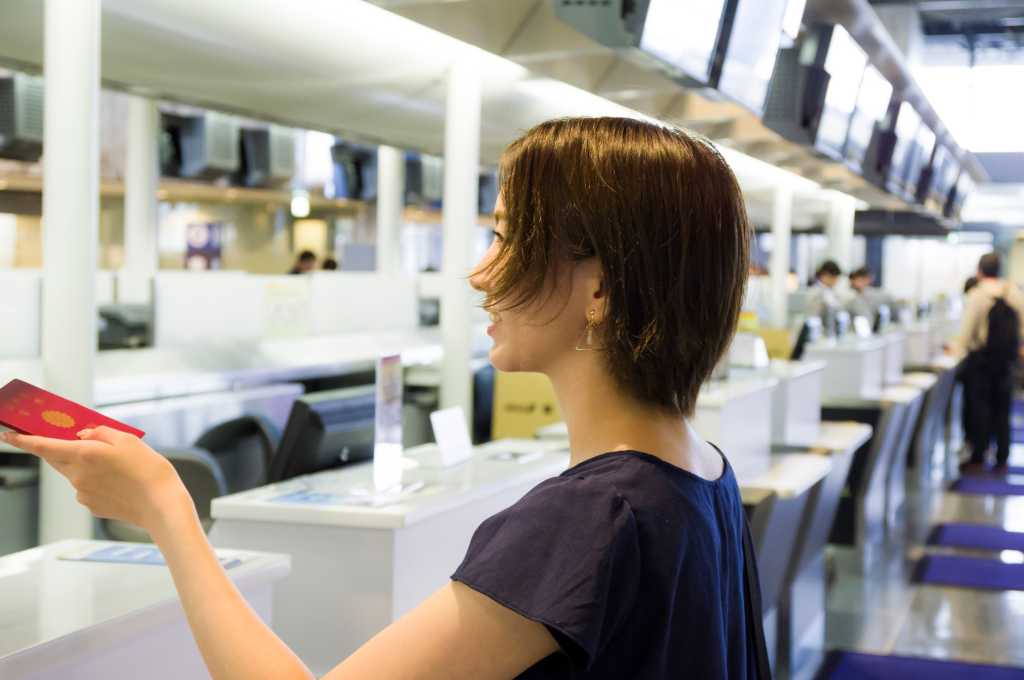 Japan airport travel passport woman airline checkin
