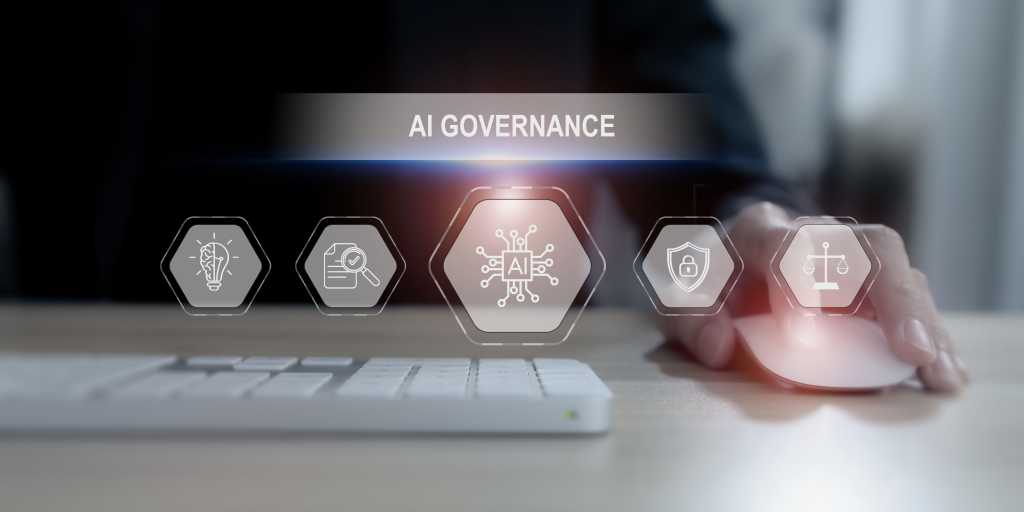AI Artificial Intelligence governance concept. AI Policy for ensuring responsible, ethical use