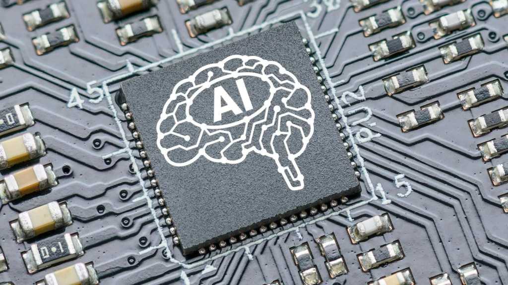 Processor for AI acceleration, CPU Central processing Unit or GPU microchip on a motherboard. AI-focused hardware and software is upgraded in mobile processor and smart device to imitate human brain