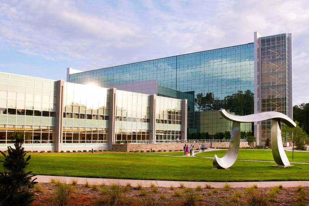 SAS Institute Building C pi sculpture SAS HQ, Cary, NC