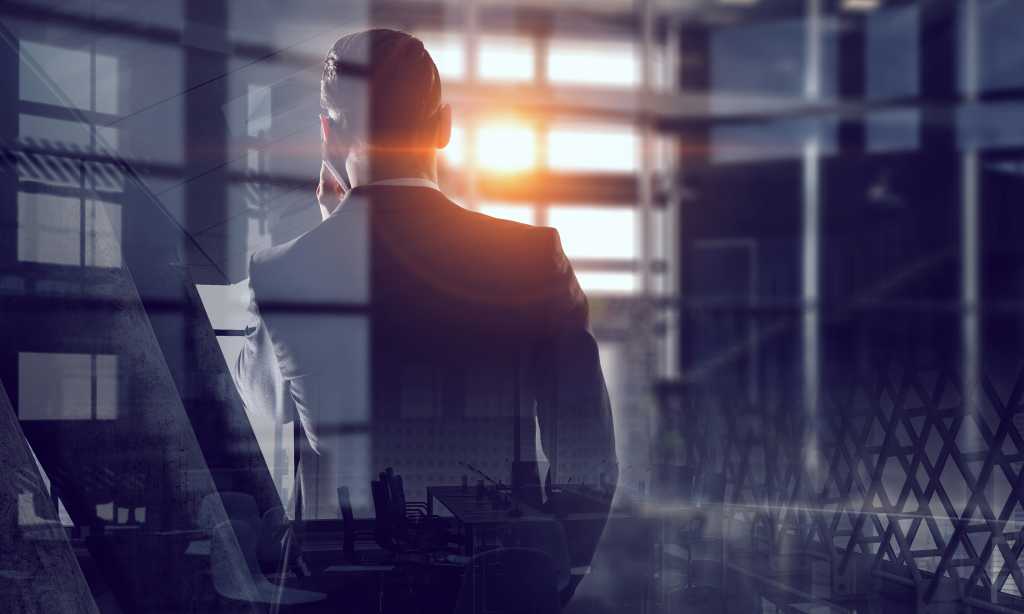 Businessman having talk