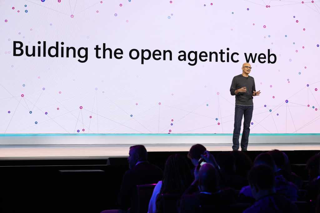 Satya Nadella speaks onstage at Microsoft Build 2025