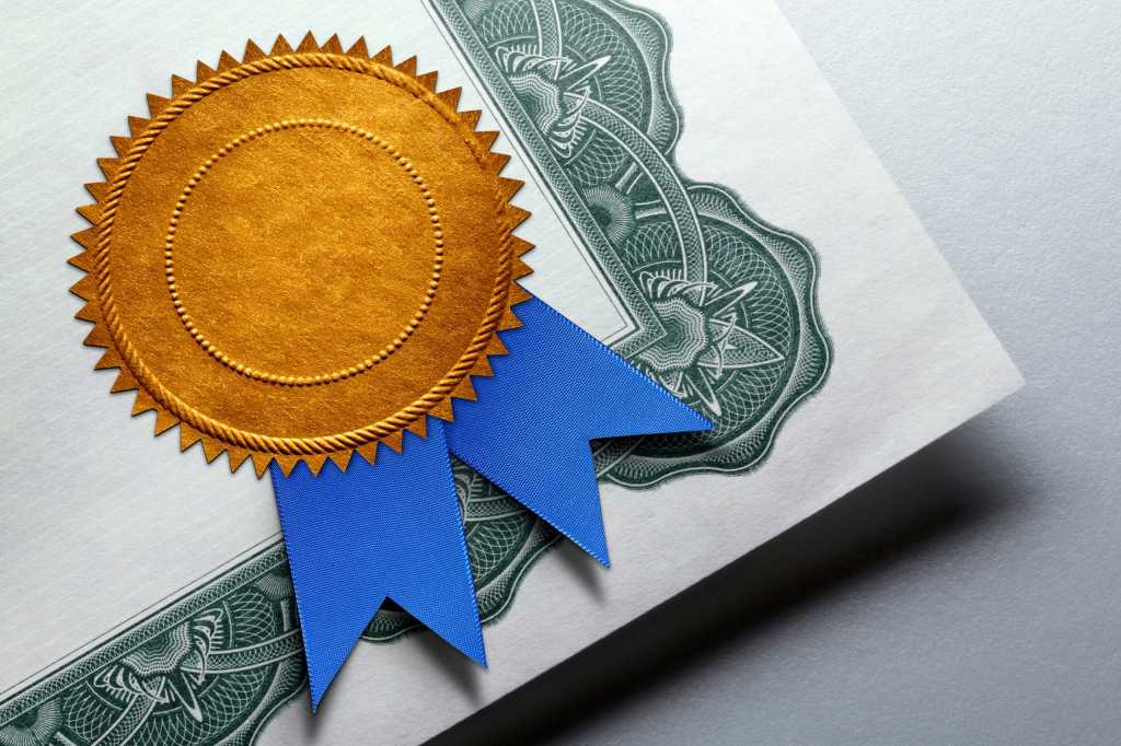 certificate / gold seal certification