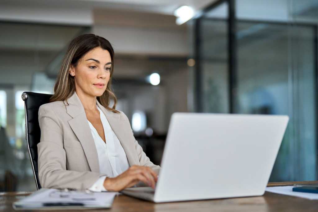 woman using laptop