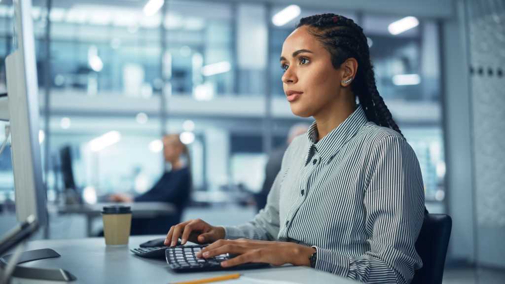 woman working at computer