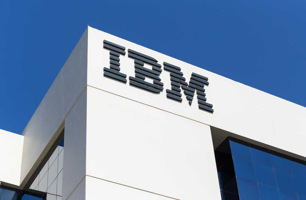 DUBAI, UAE - DECEMBER 1, 2017: Sign of IBM on the office building . IBM is an American multinational technology and cumulating corporation headquartered in New York.