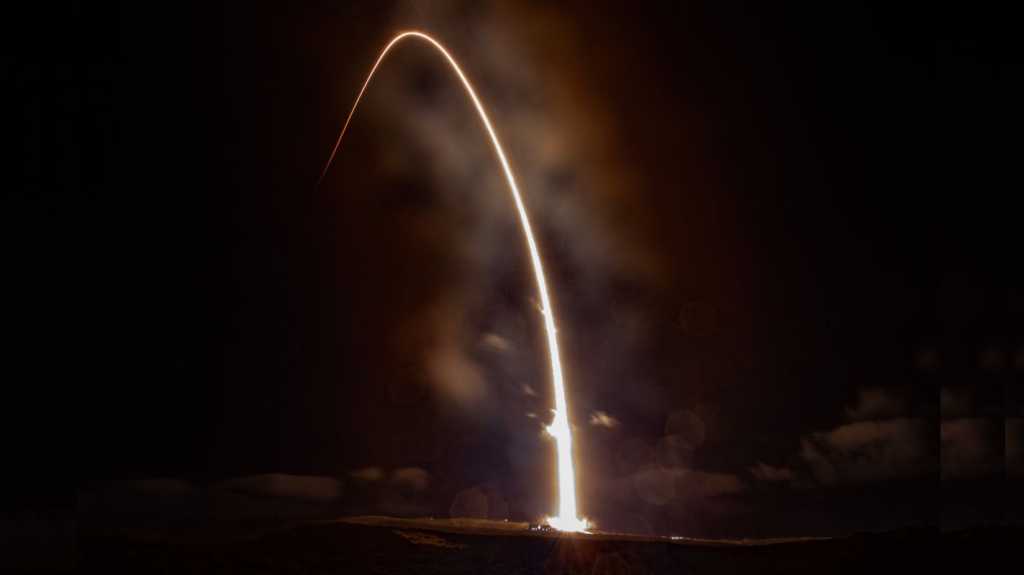 A Starlink satellite launch.