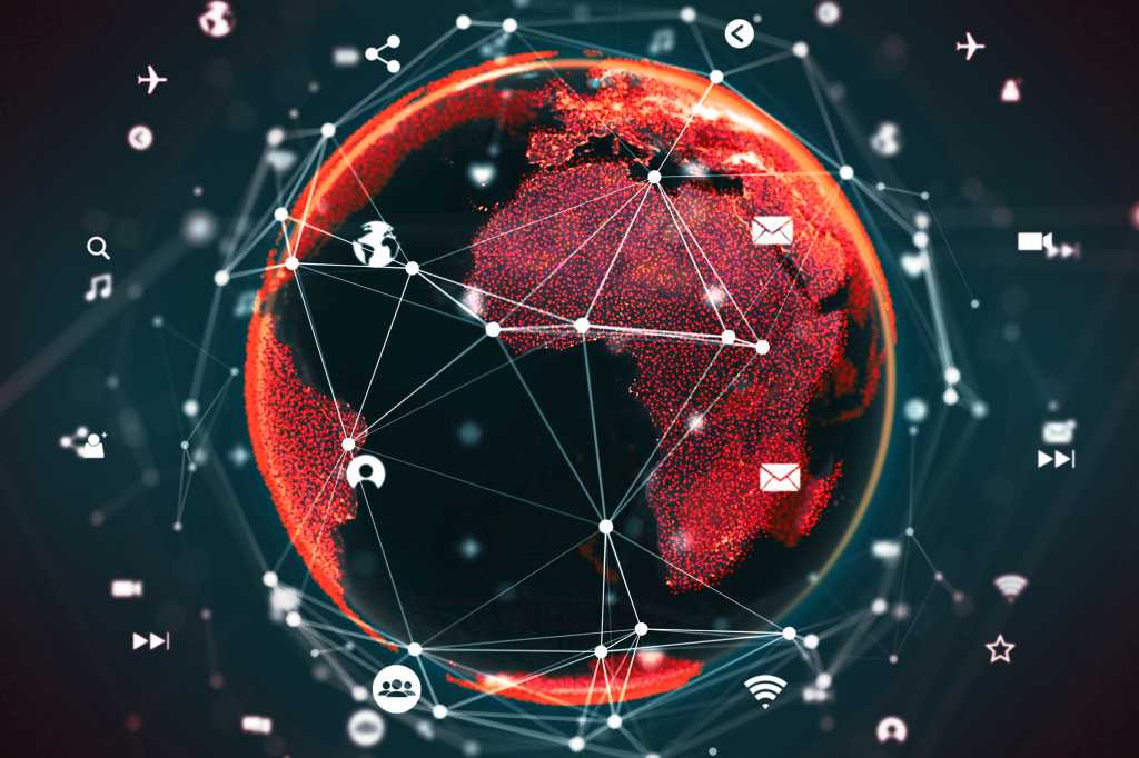 distributed / decentralized global network / globe / Africa